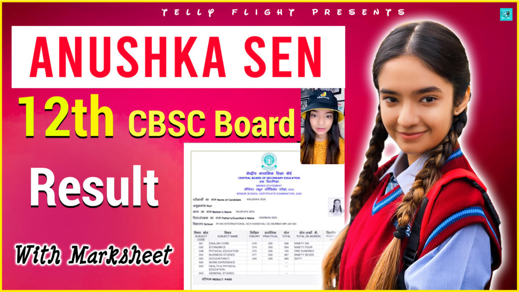Anushka Sen, Anushka Sen 12th Result, Anushka Sen Images, Anushka Sen Cbsc Result, Anushka Sen Marks, Anushka Sen 10th Result, Jhanshi Ki RANI, BAALVEER, Anushka Sen 12th MARKSHEET