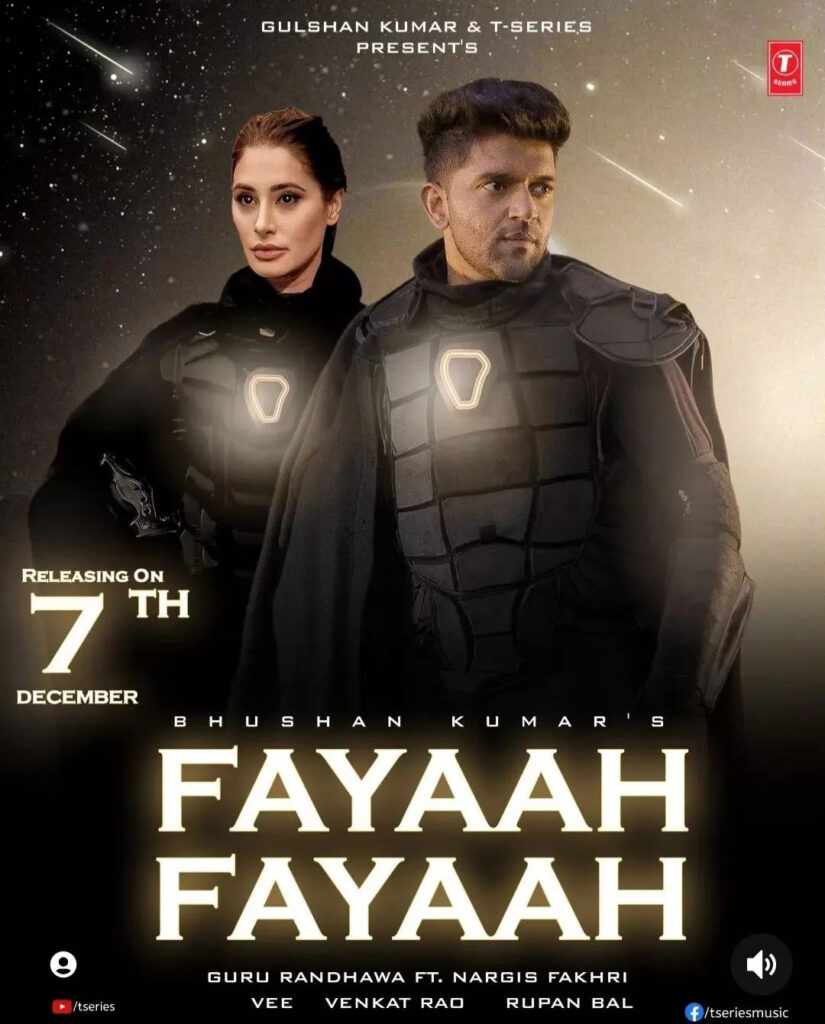 Fayaah Fayaah Song, Guru Randhawa and Nargis Fakhri, Man of the Moon, Fayaah Fayaah Song actress,
