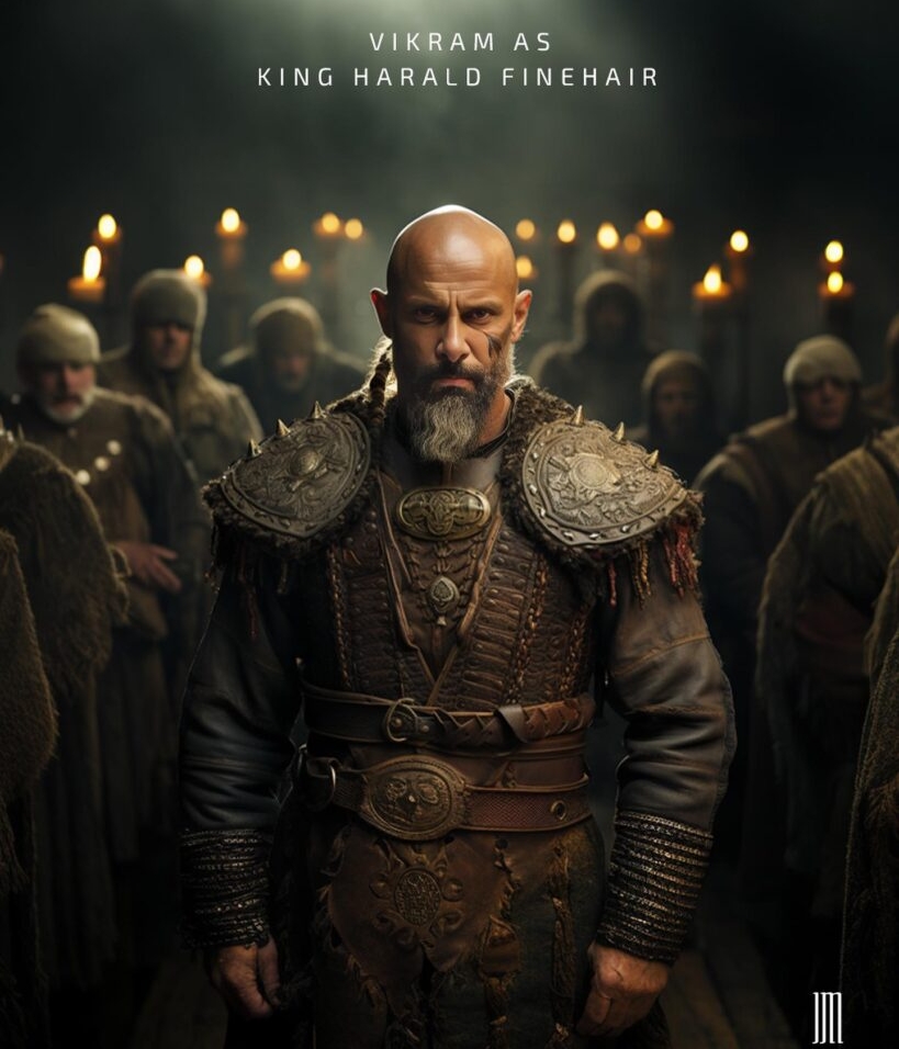 Chiyaan Vikram as King Harald Finehair,
Chiyaan vikram Vikings,